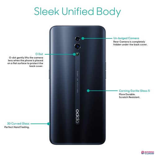 Refurbished Refurbished oppo Reno 256GB/128GB+6GB face unlock 6.4-inch 48MP+16MP+5MP 2G / 3G / 4G /LTE DUAL SIMsmart phone in Cable-black