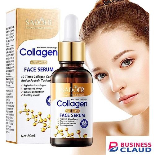 Sadoer 5 in 1 Set, Anti Aging Collagen Cleanser + Anti Aging Collagen Cream + Collagen Serum + Vitamin C Lip Balm + Anti Light Aging Sunscreen SPF 50z, For Moisturising, Anti Aging, Anti Fine Lines,