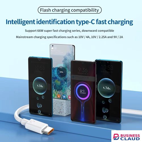 6A Super Fast Charging Type-C USB Cable for Huawei Honor Xiaomi Redmi OPPO VIVO realme iQOO Android USB-C Quick Charger Cable 2m in Cable
