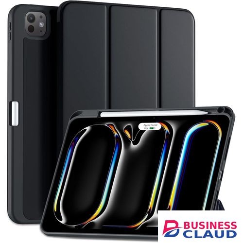 For Apple iPad Pro 11 Inch Case (M4 2024/M5 2025) with Pencil Holder, Smart Cover with Protective Trifold Stand & Soft TPU Back, Auto Wake/Sleep, Support Pencil Pro, Black in Built-charging-cable-and-22-5w-fast-charging