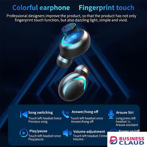 RichRipple F9 TWS V5.0 Bluetooth Earphone Wireless Stereo Sports Waterproof Bluetooth Earpods Mini Touch Control Noise Canceling Earbuds