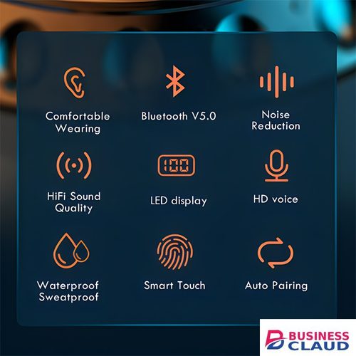 RichRipple F9 TWS V5.0 Bluetooth Earphone Wireless Stereo Sports Waterproof Bluetooth Earpods Mini Touch Control Noise Canceling Earbuds in Built-charging-cable-and-22-5w-fast-charging