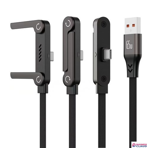 ????240W Fast Charging USB C Cable with Foldable Phone Stand L-Shaped Braided Cord for Samsung Xiaomi Huawei in Built-charging-cable-and-22-5w-fast-charging
