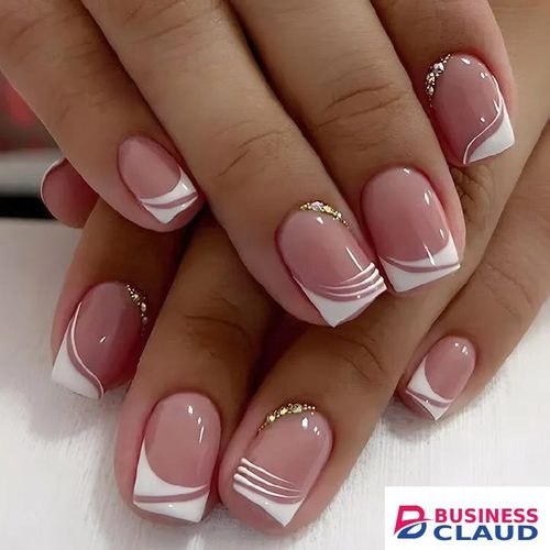 24pcs Square French Tip Wearable Fake Nails Reusable Stick On Nails Press on Full Cover False Nail Tips with Jelly Stickers Makeup Accessories Nail Art in Hair-extension