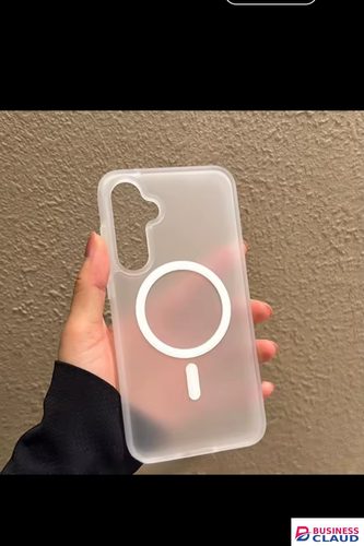 Stylish Unique Samsung Galaxy A17 Translucent Magsafe Cover With Electroplated Edges , Unique And Stylish Military Shockproof Phone Case Protective Cover in Built-charging-cable-and-22-5w-fast-charging
