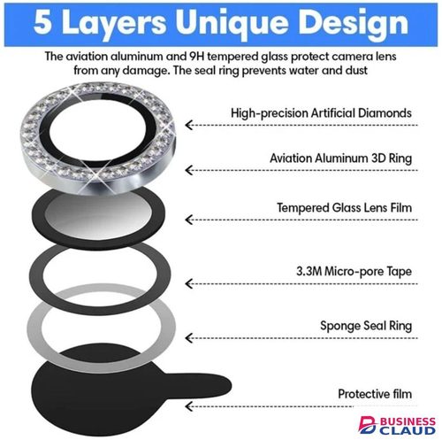 Tecno Camon 40/40 Pro ,Camon 50/50 Pro/50 Ultra Diamond/glitters/Shiny Metal Ring Camera lens Protector(Camon 40/Pro Comes with 3-Pieces while Camon 50/pro/ultra comes with 4-Pieces)