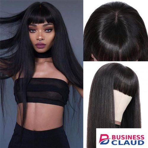 65cm Long Straight Wig with Bangs for Lady Natural Looking Long Straight Wigs Synthetic Hair Wig Full Fringe Wigs for Women Daily Use