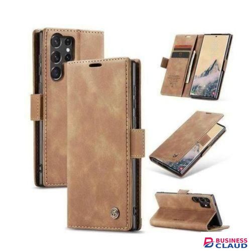 Premium Luxury Caseme Flip Cover Tecno Camon 50 Pro Premium Luxury PU Leather Magnetic Flip Wallet Case Cover with Card Slots, Shockproof TPU Inner Shell & Full Body Protection_Brown in Built-charging-cable-and-22-5w-fast-charging