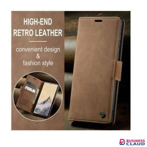 Premium Luxury Caseme Flip Cover Tecno Camon 50 Pro Premium Luxury PU Leather Magnetic Flip Wallet Case Cover with Card Slots, Shockproof TPU Inner Shell & Full Body Protection_Brown in Built-charging-cable-and-22-5w-fast-charging