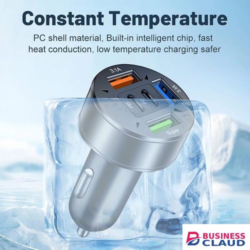 250W 5 Ports Car Charger LED Display Fast Charging PD QC3.0 USB C Car Phone Charger Type C Adapter In Car For IPhone Samsung Xiaomi TECNO Infinix itel in Built-charging-cable-and-22-5w-fast-charging