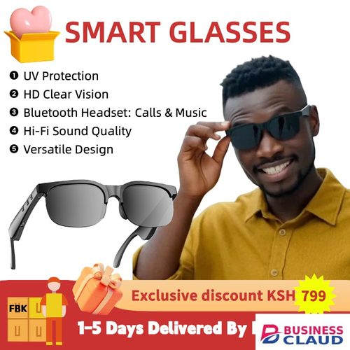 YooType Smart Glasses Audio Wireless Bluetooth 5.3 Sunglasses Open Ear Mic Calling Music IPX4 Waterproof Polarized UV400 Outdoor Travel Driving Cycling Sport Headphones for Men Women iOS Android Black