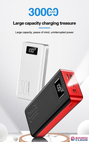 RichRipple Power Banks 30000mAh powerbank TypeC Micro USB QC Fast Charging Powerbank LED Display For all Phones Tablets