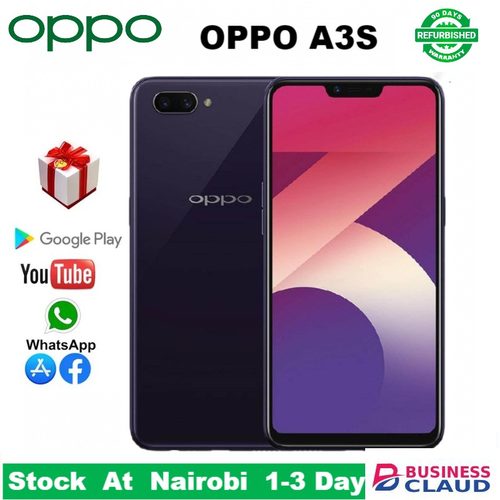 Refurbished Refurbished OPPO A3S OPPO A5 Smartphones 64GB+4GB 6.2 inch IPS LCD display 16MP+8MP camera 3400mAh fast charging Dual card Smartphones in Built-charging-cable-and-22-5w-fast-charging