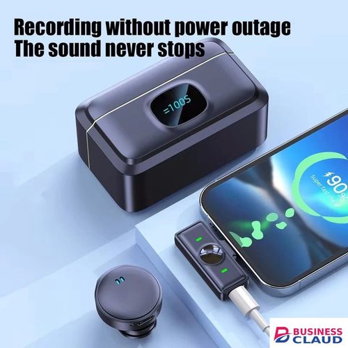 2pcs/set Wireless Magnetic Button Collar Microphone 164ft Range Lapel Mic 40H Battery Lavalier Mic with Charging Case for Video Recording With Power Bank in Built-charging-cable-and-22-5w-fast-charging
