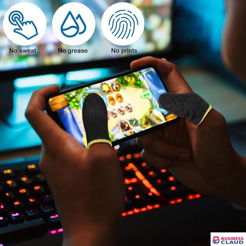 Finger Protectors Finger Sleeve Gaming 10/20 Pcs High Sensitivity Finger Sleeves for Mobile Gaming Anti-sweat Thumb Sleeves Gaming Mobile, Breathable Finger Gloves for Mobile Game Competition in Cables-led-light-flashlight
