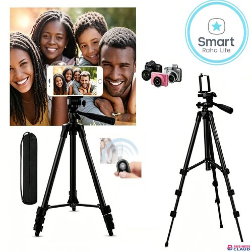 【Promotion】Smartrahalife Aluminum Alloy Tripod, Adjustable Portable Tripod Stand Compatible with All Smartphones & DSLR Digital Cameras, Equipped with Phone Clip and Storage Bag for Live Broadcast