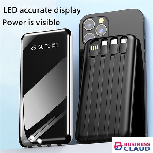 Built in 4 Cables Power Banks 10000mAh Portable Power Bank USB C Input/Output with LED Display Suitable For IPhone Android Type-C powerbank in 4-cables-power-banks-10000mah-portable-power-bank-usb-c-input-output-with-led-display-suita