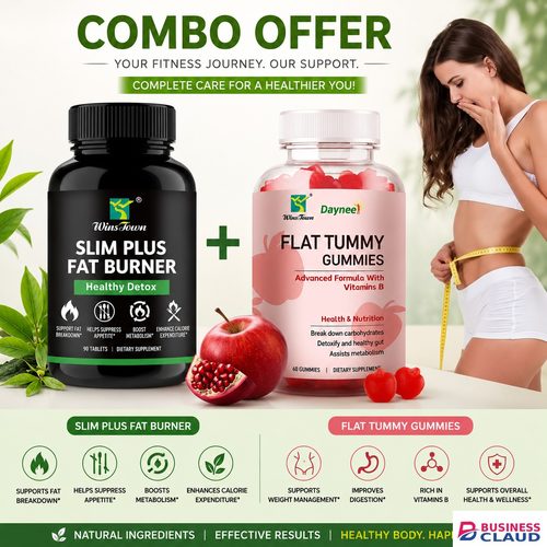 Slim Plus Fat Burner & Flat Tummy Gummies Combo | Weight Management & Metabolism Support