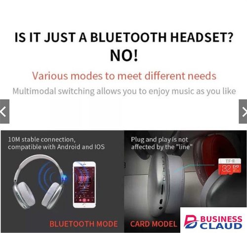 RichRipple P9 Air Max Wireless Bluetooth Headphones Sports Gaming Wireless Headset Noise Reduction Earphone With Microphone Supports TF in Cable-blue