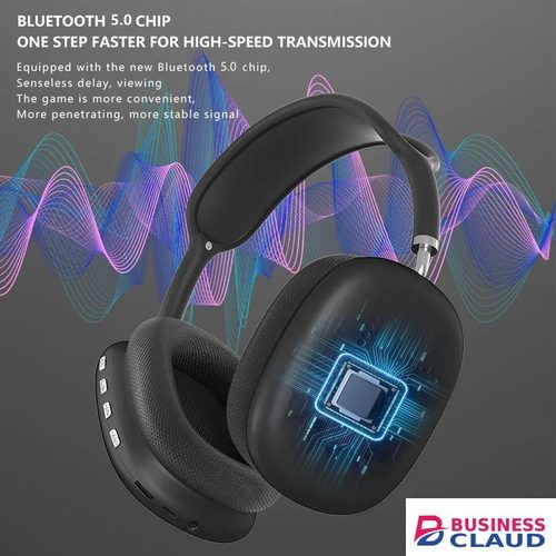 RichRipple P9 Air Max Wireless Bluetooth Headphones Sports Gaming Wireless Headset Noise Reduction Earphone With Microphone Supports TF in Cable-blue