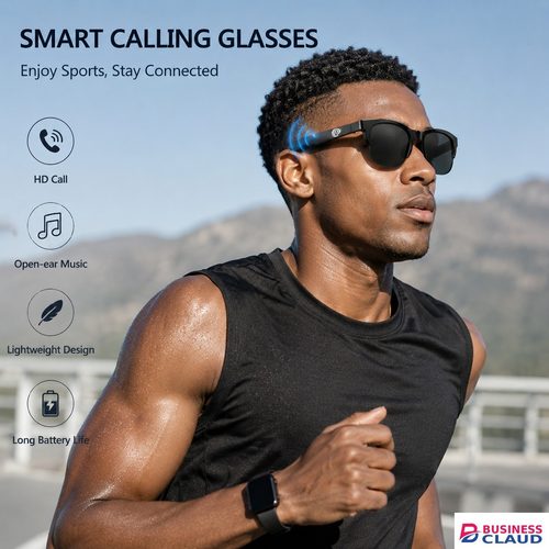 Free Smart Audio Bluetooth Sunglasses Open Ear Wireless Headset Glasses, Hands Free Call Music Play Touch Control Smart Eyewear, Long Battery Polarized Shades Compatible Android iOS Windows for Outdoor Dri in Cables