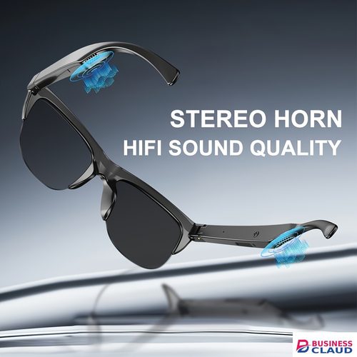 Free Smart Audio Bluetooth Sunglasses Open Ear Wireless Headset Glasses, Hands Free Call Music Play Touch Control Smart Eyewear, Long Battery Polarized Shades Compatible Android iOS Windows for Outdoor Dri in Cables