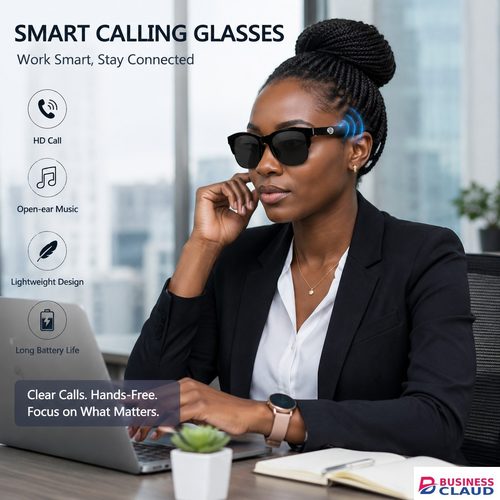 Free Smart Audio Bluetooth Sunglasses Open Ear Wireless Headset Glasses, Hands Free Call Music Play Touch Control Smart Eyewear, Long Battery Polarized Shades Compatible Android iOS Windows for Outdoor Dri in Cables