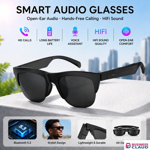 Smart Audio Bluetooth Sunglasses Open Ear Wireless Headset Glasses, Hands Free Call Music Play Touch Control Smart Eyewear, Long Battery Polarized Shades Compatible Android iOS Windows for Outdoor Dri