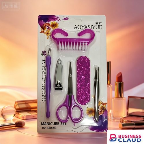 5Pcs Pink Nail & Foot Care Set For Men & Women, Complete Pedicure Manicure Kit With Nail Clipper, Foot Scrub Gel, Foot Brush, Exfoliating Cream & Nail File