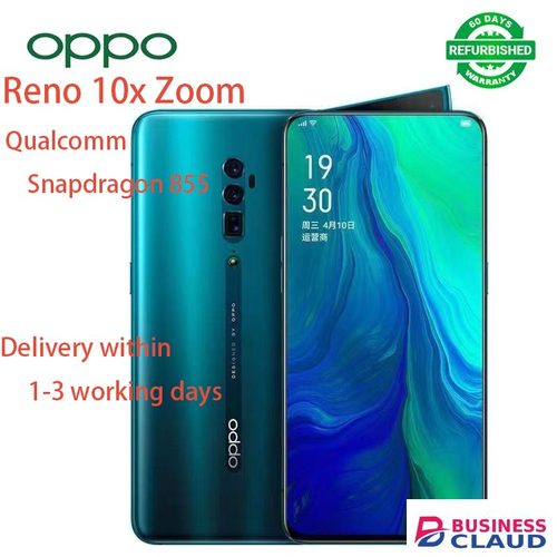 Refurbished Refurbished Phone OPPO Reno 10x Zoom Edition Snapdragon 855 Processor 256GB/128GB 6.6 Inch 4065MA and 48MP+16MP+5MP 2G/3G/4G/LTE Dual SIM Smartphone (No Fingerprint) in Built-charging-cable-and-22-5w-fast-charging