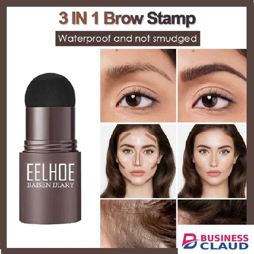 Eyebrow Stamp Stencil Kit - 10PCS One Step Eyebrow Shaping Kit, 2 Brushes, Professional Brow Powder Waterproof Long-Lasting Professional Makeup