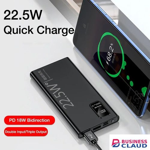 Portable 22.5W Fast Charging Power Bank 10000mAh Portable LED Display Powerbank For iPhone Samsung Xiaomi Charger Dual USB Powerbank in Built-charging-cable-and-22-5w-fast-charging