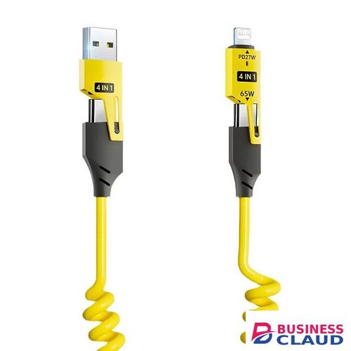 65W Quick Charger Spring USB Cable 4 in 1 Spring Data Cable 6A USB Type C Spring Telescopic Wire for IPhone Xiaomi Tecno Huawei Samsung Charger Liquid Silicon Type-C Micro Lighting Charging Cable in 1-spring-data-cable-6a-usb-type-c-spring-telescopic-wire-for
