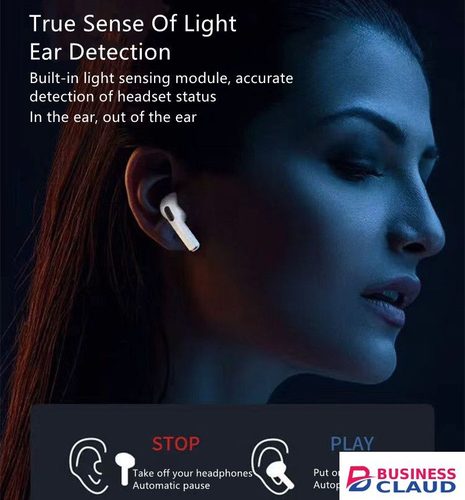 RichRipple Upgrade MINI Pro6 TWS 4th Generation Wireless Bluetooth Earphone Waterproof Music Business Earbuds Earpods Work on all Smartphones for Android&ios in Cable-blue