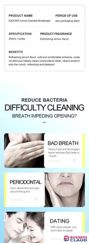 Sadoer Mouthwash Lemon / Mint / Peach fruit scent Remove Oral Odor Mouth Liquid Cleansing Rinse Mouth Wash in Hair-extension