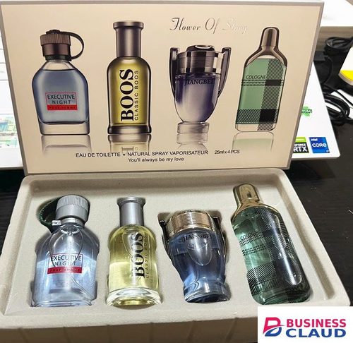 4PCS Men Perfume Set 4 Different Fragrances Silver Charm Mountain Spring Fresh Long Lasting Men's Perfumes Deodorants Dau de Parfum Set Four-piece Men Perfumes Set