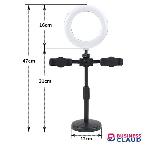 Double Phones Tripod Stand Ring Light Phones Selfie Stick Live Bracket Spin Three Light Color in 1-fast-charge-stable