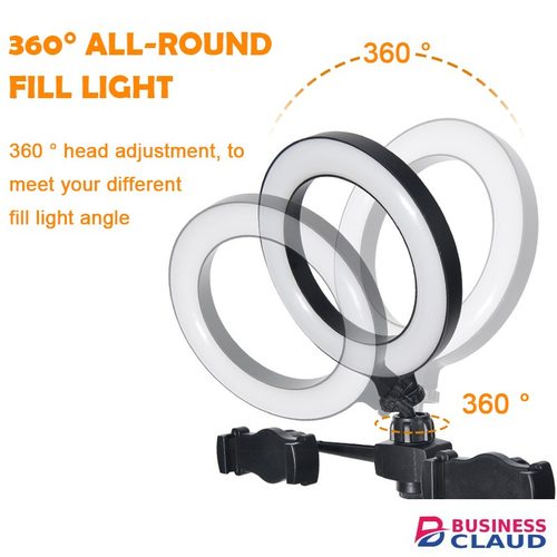 Double Phones Tripod Stand Ring Light Phones Selfie Stick Live Bracket Spin Three Light Color in 1-fast-charge-stable