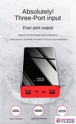 RichRipple Power Banks 40000mah iPhone LED Power Bank ExterBattery USB Large Capacity Mirror Screen Portable for all Phones powerbank in Cables-led-light-flashlight