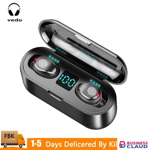 VEDO F9 Bluetooth Earphone Mini True Wireless Stereo Earbuds With LED Digital earPods Display in Cables-led-light-flashlight
