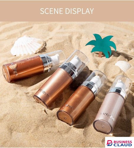 【Promotion】Face Body Shimmer Body Cream Liquid Body Highlighter Long-lasting Shine Brighten Glitter Shimmering Body Cream for All Skin Types