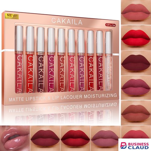 10PCS Lipsticks Set Long Lasting Nonstick Cup Makeup Cosmetics Kit For Girl Women Lipstick Makeup Cosmetics Lips INS Hot