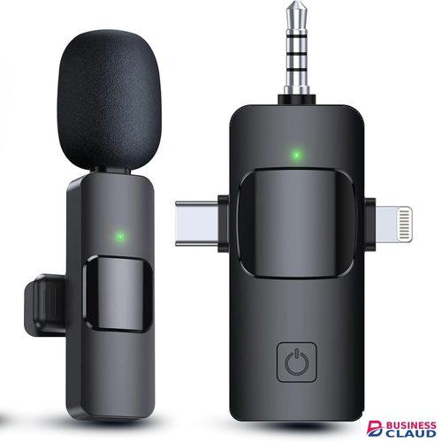 4 in 1 Wireless Lavalier Microphones for Android, iPhone 15(Above), iPad, Camera, USB-C Microphone, 7-Hour Battery, Mini Microphone with Noise Reduction for Video Recording, Vlog, YouTube, TikTok
