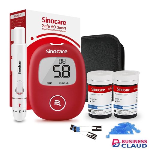 Sinocare Safe AQ Smart Glucometer Exact Blood Glucose Meter Diabetes Home Blood Sugar Tester Kit Blood Glucose Test Machine with 25pcs Strips Lancets Portable Blood Glucose Monitor
