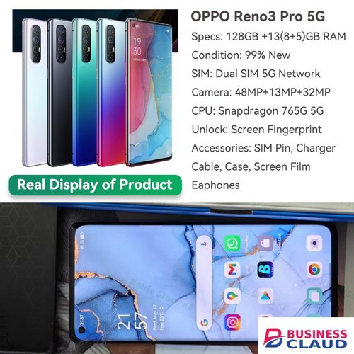 Refurbished Refurbished Phone OPPO Reno3 Pro 13(8+5)GB RAM 90hz AMOLED Curved Screen 128GB Stoarge in-Display Fingerprint 48MP+32MP 4025 mAh 99% New Dual 5G Snapdragon 765G OPPO Reno 3 Pro Smart Phones in Display-fi