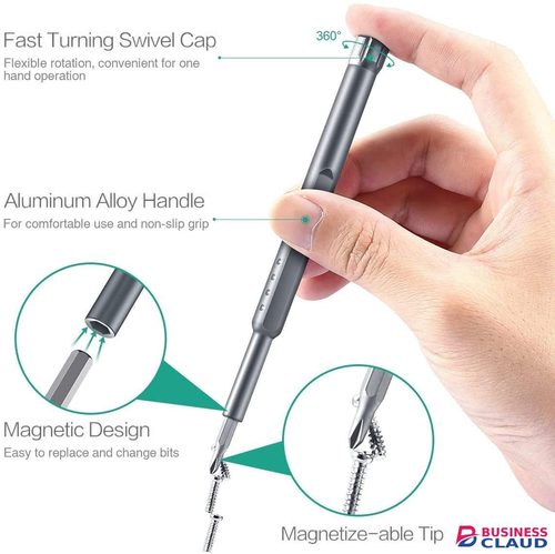24 in 1 Precision Screwdriver Set Mini Screwdriver Set with Premium Quality Aluminum Case Multifunction Magnetic Driver Bit Set - Black in 1-precision-screwdriver-set-mini-screwdriver-set-with-premium-quality-aluminum-case-multifunct