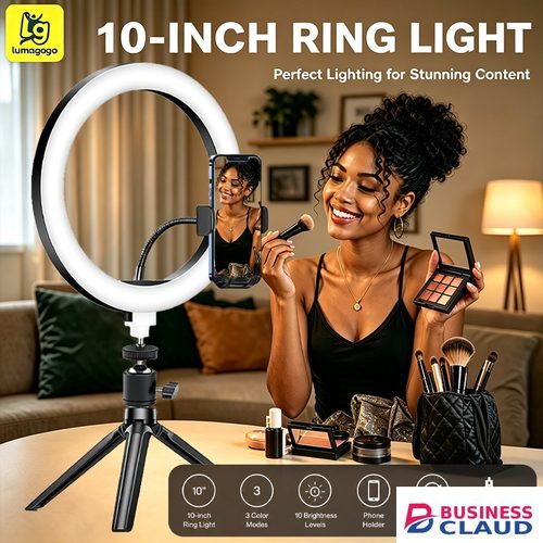 10inch/ 8inch 26cm LED Selfie Ring Light Circle Fill Light+2-in-1 design combines the phone holder in 1-design-combines-the-phone-holder