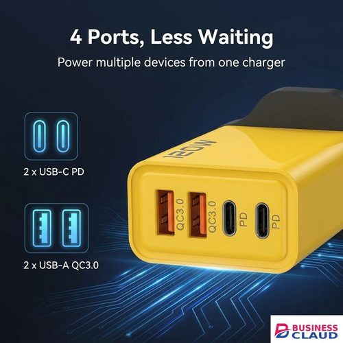 Free RichRipple 3 USB Port+1 Type-C Port 3.0 Faster Charger With Free Gift 3in1 Micro Type-c Apple plugs 2.0 Charging Cable Gift in Built-charging-cable-and-22-5w-fast-charging