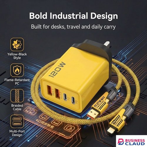 Free RichRipple 3 USB Port+1 Type-C Port 3.0 Faster Charger With Free Gift 3in1 Micro Type-c Apple plugs 2.0 Charging Cable Gift in Built-charging-cable-and-22-5w-fast-charging