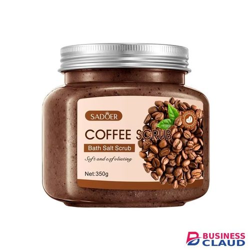 Sadoer Coffee Scrub Exfoliating Brightening Cleaning Dark Spots Removal Fade Melanin Pigmentation Whitening Scrub Coffee Sea Salt Bath SPA for Face Body
